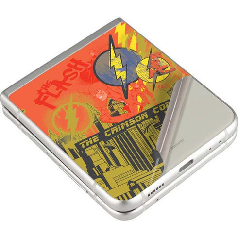 DC Comics The Flash City Collage Art Galaxy Z Flip3 5G Skin